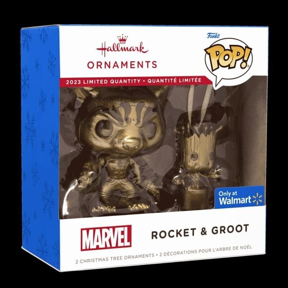 Hallmark Ornaments Funko POP! Rocket & Groot GOLD Marvel GOTG Limited Edition - Picture 3 of 12
